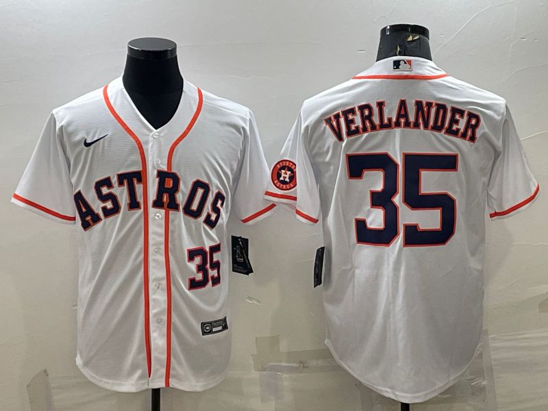 Men Houston Astros #35 Verlander White Game Nike 2022 MLB Jerseys